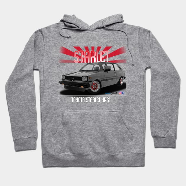 Toyota Starlet KP61 Silver Hoodie by PjesusArt